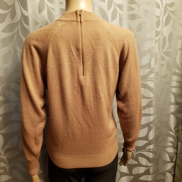 Vintage Hampshire Studio Tan Mock Neck Sweater - Picture 4 of 12